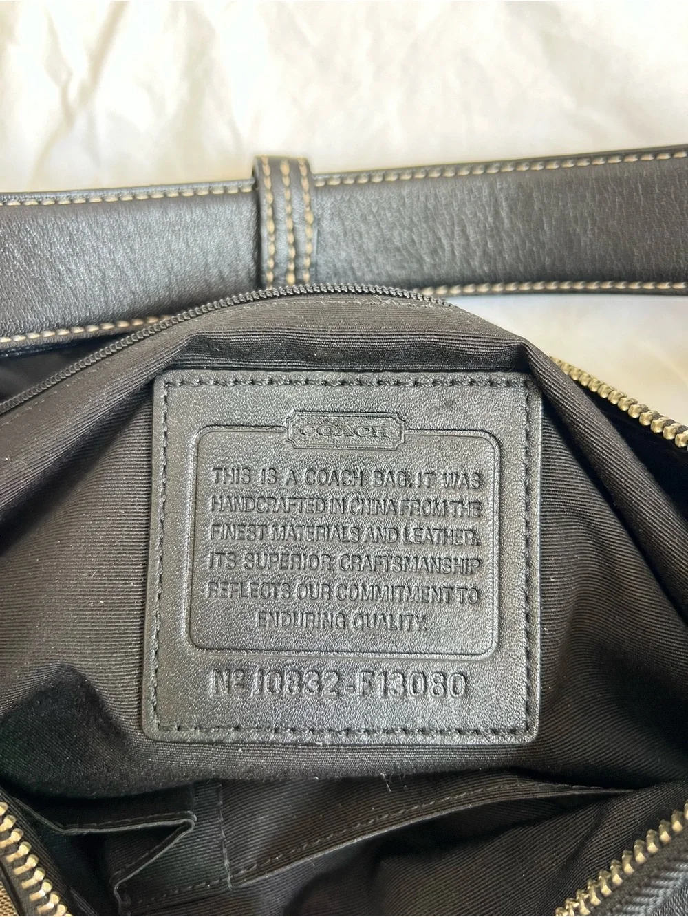 Vintage Y2K Coach F13080 Signature C Jacquard Black Shoulder Bag